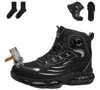 Safety Shoes, Safety Trainers, 2025 New Steel Toe Cap Boots, Anti Smashing & Anti Stab & Anti-Slip, Für Lager, BAU Und Werk (1PC-Black,9)