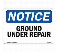 Safety Sign 8x12 Danger Sign OSHA Notice Sign - Ground Under Repair Wall Art Warning Caution Tin Signs Metal Road Yard Decor