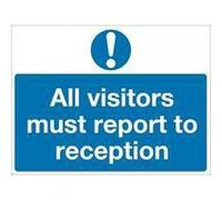 Signs & Labels Safety Sign 450 x 600mm All Visitors Must Report to Reception PVC