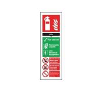 Safety Sign Carbon Dioxide Fire Extinguisher 300x100mm Self-Adhesive