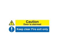 Safety Sign Caution Door is Alarmed Keep Clear Fire Exit Only