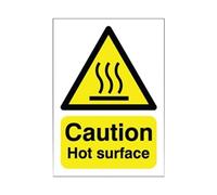 Safety Sign Caution Hot Surface A5 Self-Adhesive
