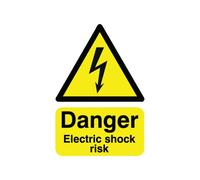 Safety Sign Danger Electric Shock Risk A5 Self-Adhesive HA10751S