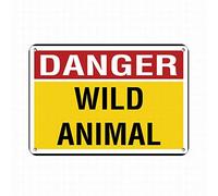 Safety Sign Danger Sign Danger Wild Animal Activity Sign Campground Signs Wildlife Wall Art Warning Caution Tin Signs Metal Road Yard Decor-8x12inch