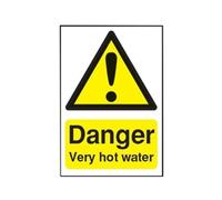 Safety Sign Danger Very Hot Water 75x50mm Self-Adhesive