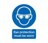 Safety Sign Eye Protection Must be Worn A4 PVC MA01250R