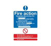 Safety Sign Fire Action Standard A5 PVC (Can fill in site speCIFic information) FR03551R