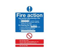 Safety Sign Fire Action Words A4 Self Adhesive