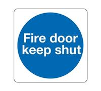 Safety Sign Fire Door Keep Shut 100x100mm Self-Adhesive (5 - KM14A/S
