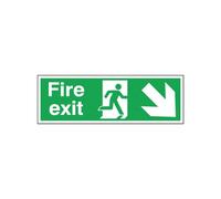 Safety Sign Fire Exit Running Man Arrow Down/Right 150X450 S/Ad E99S/S