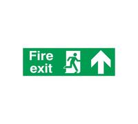 Safety Sign Fire Exit Running Man Arrow Up 150x450mm PVC FX04711R