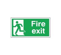 Safety Sign Fire Exit Running Man Left 150x300mm Self-Adhesive E96A/S