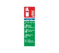 Safety Sign Fire Extinguisher Dry Powder in PVC, 280mm x 90mm