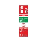 Safety Sign Fire Extinguisher Water For Use On PVC 300x100mm Rigid PVC