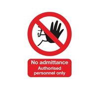 SIGNSLAB ML01551R Safety Sign "No Admittance Authorised Personnel Only", A5, PVC