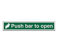 Safety Sign Push Bar Wall Mounted PVC (Polyvinyl Chloride) 60 x 10 cm