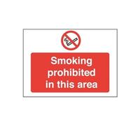Safety Sign Smoking Prohibited in This Area 450x600mm PVC