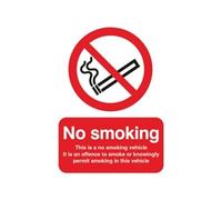 Safety Sign This is a No Smoking Vehicle 100x75mm Self-Adhesive