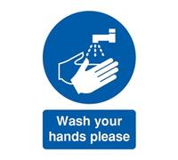 Safety Sign Wash Your Hands Please A5 PVC