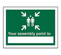 Safety Sign Your Assembly Point Is Adhesive Plastic 20 x 30 cm