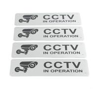 Safety Signs CCTV in Operation Metal Plate 15x5cm UV Printed Camera for Warehouse Office Wall(4PCS)