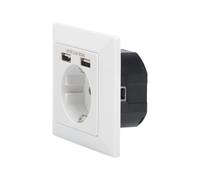 Safety socket for flush mounting with 2 USB ports | DA-70613