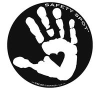 Safety Spot Magnet - Kids Handprint for Car Parking Lot Safety - Black Background (White)