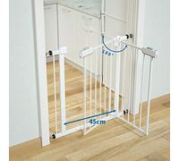 Safety Stair Gate Extension Metal Safety Gate Pressure Mount Kit Auto Close/White/123-133Cm