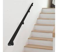 Safety Stair Railing il Square Metal 0.3m to 6m Length Black Kid-Friendly Design for Daycare & Home Use (L 340cm/11.2ft)