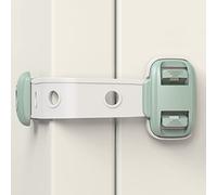 Safety Strap Locks (5 Pack) for Fridge, Cabinets, Drawers, Dishwasher, Toilet- Adjustable Strap, No Drilling Required, Double Safety Child Proof Drawer Locks with Adjustable Strap Length - Green