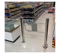 Safety Swing Gate with Post Mount - 24x39in Automatic Closure, 90° Opening, One-Way Door for Library & Supermarket Employee Access, Spring-Loaded Design