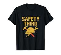 Safety Third Contractor Caution Stencil Graphic T-Shirt