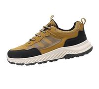 Safety Trainers Men Arch Support Comfortable Orthopedic Shoes for Men Soft Cushioned Footbed Work Trainers Non-Slip Lace-Up Running Shoes Mountain Trekking Athletic Trainer Hiking & Outdoors Khaki