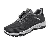 Safety Trainers Men Mesh Lining Breathable Running Shoes Non-Slip Lace-Up Black Trainers Arch Support Deep Lugs Hiking Shoes Mountain Trekking Athletic Trainer Anti-Smashing Puncture Proof