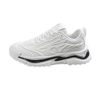 Safety Trainers Men Mesh Lining Comfortable Hiking Shoes Non-Slip Steel Toe Cap Trainers Mountain Trekking Backpacking Running Shoes Deep Lugs Sturdy Grip Athletic Trainer Travelling, Camping White