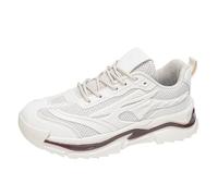 Safety Trainers Men Mesh Lining Comfortable Hiking Shoes Non-Slip Steel Toe Cap Trainers Mountain Trekking Backpacking Running Shoes Deep Lugs Sturdy Grip Athletic Trainer Travelling, Camping Beige