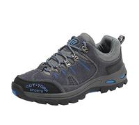 Safety Trainers Men Mesh Lining Comfortable Running Shoes Arch Support Steel Toe Cap Trainers Deep Lugs Sturdy Grip Hiking Shoes Non-Slip Wide Toe Athletic Trainer Mountain Trekking Grey