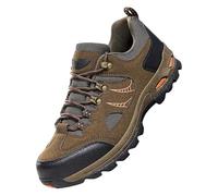 Safety Trainers Men Mountain Trekking Hiking Shoes Non-Slip Steel Toe Cap Trainers Sturdy Grip Cushioned Footbed Walking Shoes Anti-Smashing Puncture Proof Deep Lugs Trainer Travelling, Camping Brown