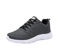 Safety Trainers Men Non-Slip Deep Lugs Running Shoes Mesh Lining Comfortable Work Trainers Cushioned Footbed Hiking Shoes Mountain Trekking Athletic Trainer Gym Fitness Jogging Walking Grey