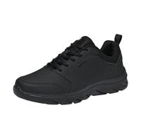 Safety Trainers Men Non-Slip Deep Lugs Running Shoes Mesh Lining Comfortable Work Trainers Cushioned Footbed Hiking Shoes Mountain Trekking Athletic Trainer Gym Fitness Jogging Walking Black
