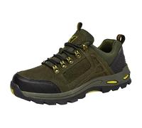 Safety Trainers Men Non-Slip Steel Toe Cap Trainers Mountain Trekking Hiking Shoes Sturdy Grip Cushioned Footbed Walking Shoes Anti-Smashing Puncture Proof Trainer Travelling, Camping Green
