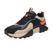 Safety Trainers Men Soft Cushioned Footbed Walking Shoes Mens Non-Slip Lace-Up Work Trainers Arch Support Comfortable Hiking Shoes Mountain Trekking Trainer Anti-Smashing Puncture Proof Orange