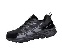 Safety Trainers Men Soft Cushioned Footbed Walking Shoes Non-Slip Chunky Wide Fit Trainers Lace-Up Steel Toe Shoes Mountain Trekking Backpacking Athletic Trainer Travelling, Camping Black