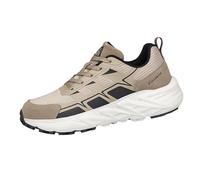 Safety Trainers Men Soft Cushioned Footbed Walking Shoes Non-Slip Chunky Wide Fit Trainers Mountain Trekking Backpacking Athletic Trainer Lace-Up Steel Toe Shoes Travelling, Camping Khaki