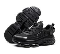 Safety Trainers Men Steel Toe Cap Trainers Safety Shoes for Women Lightweight Work Boots Non-Slip Industrial Protective Composite Swivel Buckle Shoelaces Black