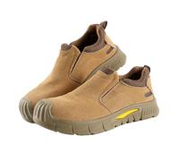 Safety Trainers Men Women Safety Shoes Lightweight Steel Toe Cap Trainers Work Shoes Non Slip Work Trainers Breathable-Numeric_11 Brown