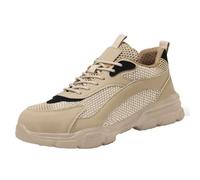 Safety Trainers Men Womens Safety Shoes Lightweight with Steel Toe Cap Trainers Non Slip Work Trainers Breathable Puncture Proof Work Shoes-Numeric_10 Brown