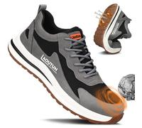 Safety Trainers Men & Womens Steel Toe Cap Trainers CE Certified Protective Shoes Lightweight Work Shoes for Men Comfy Industrial Sneakers Work Boots Dark Grey