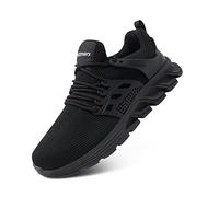 Safety Trainers Men Womens Steel Toe Cap Trainers Work Safety Boots Wide Fit Composite Non Slip Kitchen Chef Safety Shoes Black Blue Size 7 UK