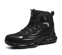Safety Trainers Mens 2.0, 2025 New Non-tie Anti Smashing Anti Stab Comfortable Anti-Slip Safety Boots Shoes (Black, Adult, Men, 10.5, Numeric, UK Footwear Size System, Medium)